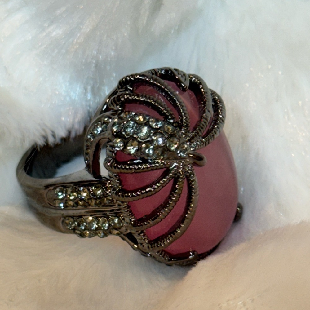 Pink and Silver Women's Ring